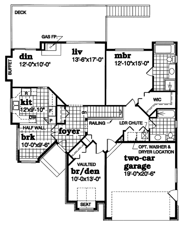 Dream House Plan - Country Floor Plan - Main Floor Plan #47-1036