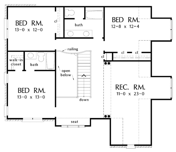 House Plan Design - Traditional Floor Plan - Upper Floor Plan #929-796
