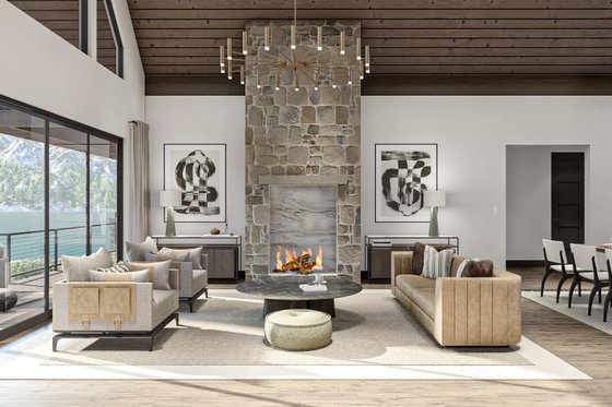 Interior - Family Room 2 for Modern House Plan #455-232 - 2 bed, 3 bath