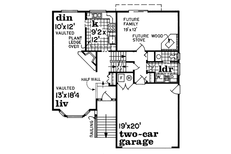 Home Plan - Floor Plan - Main Floor for Contemporary House Plan #47-756 - 3 bed, 2.5 bath