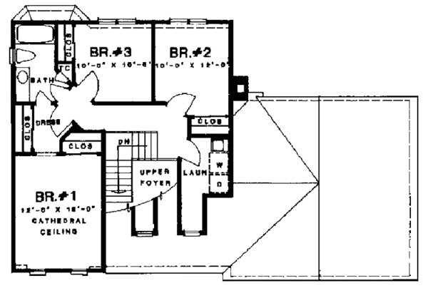 Architectural House Design - Country Floor Plan - Upper Floor Plan #1001-118