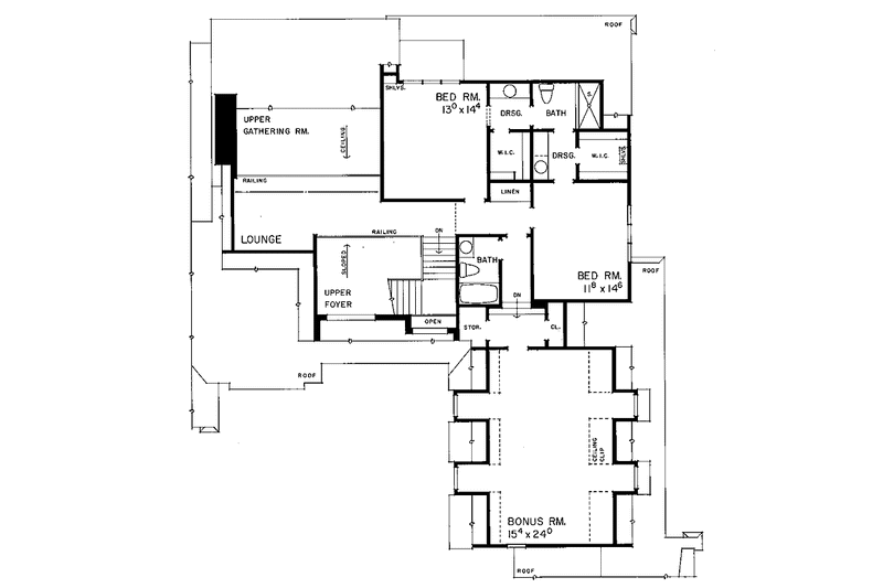 Dream House Plan - Floor Plan - Upper Floor for Country House Plan #72-883 - 3 bed, 3 bath