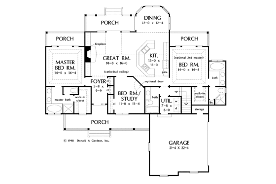 Floor Plan - Main Floor for Ranch House Plan #929-403 - 3 bed, 3 bath