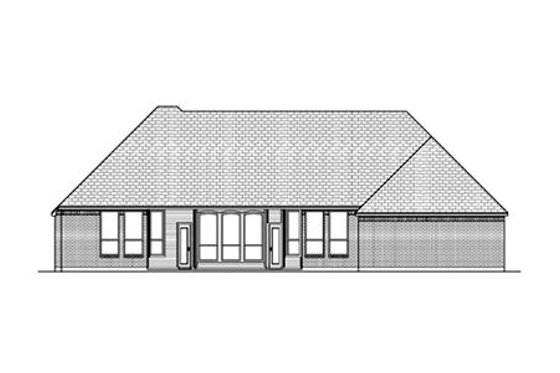 Exterior - Rear Elevation for European House Plan #84-488 - 4 bed, 3 bath