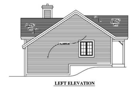 Exterior - Other Elevation for Country House Plan #138-311 - 2 bed, 1 bath
