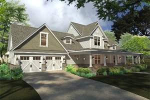 Exterior - Front Elevation 4 for Farmhouse House Plan #120-189 - 3 bed, 3 bath