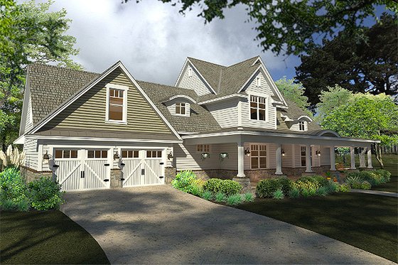 Exterior - Front Elevation 4 for Farmhouse House Plan #120-189 - 3 bed, 3 bath
