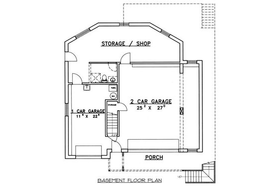 Floor Plan - Lower Floor for Traditional House Plan #117-163 - 3 bed, 4 bath