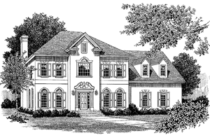 Dream House Plan - Exterior - Front Elevation for Colonial House Plan #453-147 - 4 bed, 3.5 bath