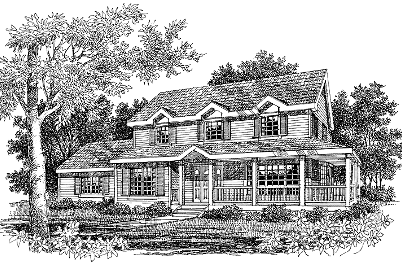 House Plan Design - Country Exterior - Front Elevation Plan #456-53