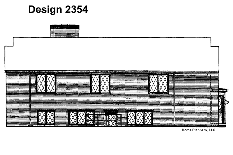 Home Plan - Exterior - Rear Elevation for European House Plan #72-618 - 4 bed, 3.5 bath