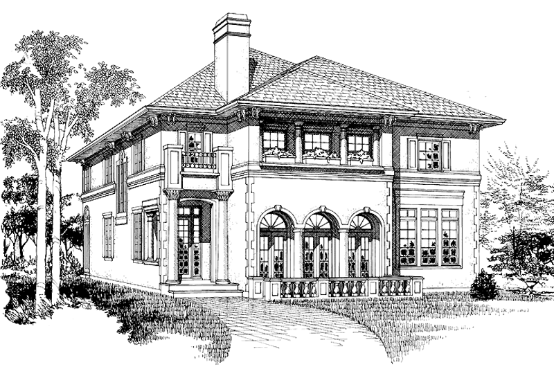 Architectural House Design - Mediterranean Exterior - Front Elevation Plan #47-1050