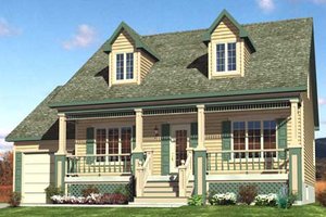 Cottage Exterior - Front Elevation Plan #138-297