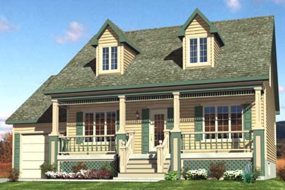 Exterior - Front Elevation for Cottage House Plan #138-297 - 3 bed, 2.5 bath