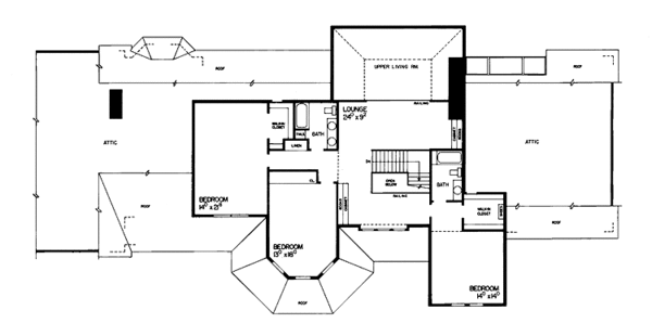 House Blueprint - Victorian Floor Plan - Upper Floor Plan #72-795
