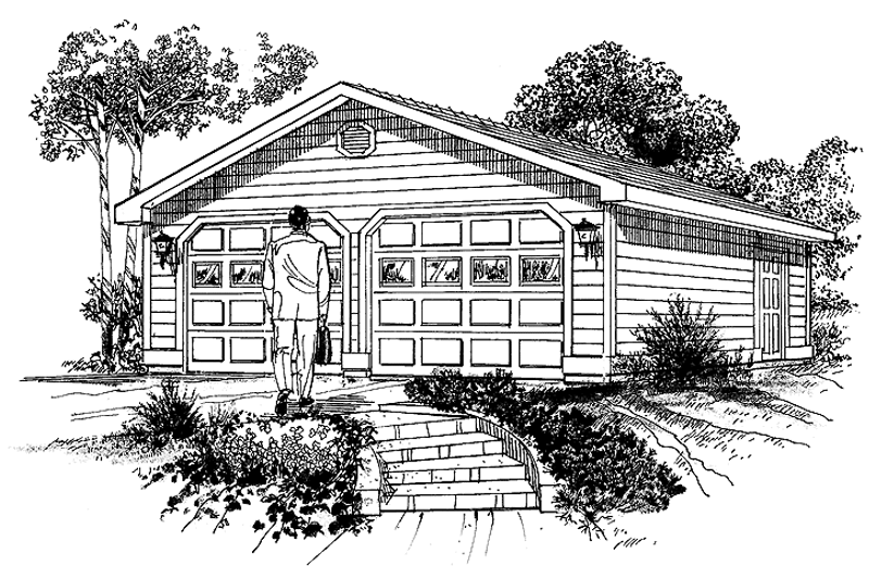 Dream House Plan - Exterior - Front Elevation Plan #47-1060