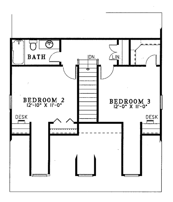 House Design - Country Floor Plan - Upper Floor Plan #17-3205