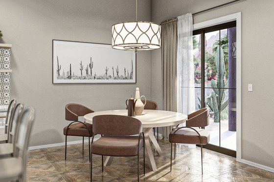 Interior - Dining Room for Adobe / Southwestern House Plan #455-603 - 3 bed, 2 bath