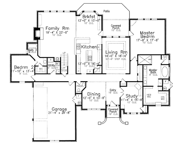 Architectural House Design - Traditional Floor Plan - Main Floor Plan #52-273