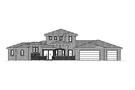 Exterior - Front Elevation for Adobe / Southwestern House Plan #24-278 - 6 bed, 5.5 bath