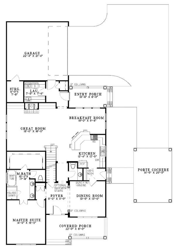 House Plan Design - Classical Floor Plan - Main Floor Plan #17-2857