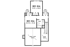 Floor Plan - Upper Floor for Country House Plan #929-254 - 3 bed, 2.5 bath