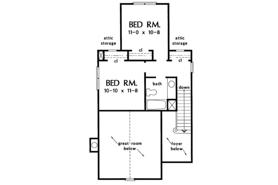 Floor Plan - Upper Floor for Country House Plan #929-254 - 3 bed, 2.5 bath
