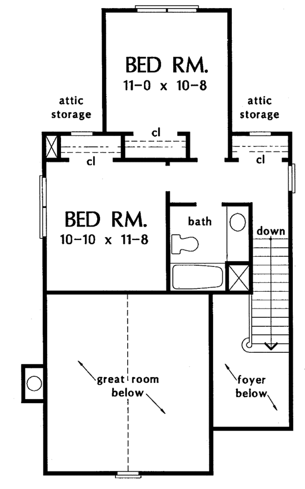 Country Floor Plan - Upper Floor Plan #929-254