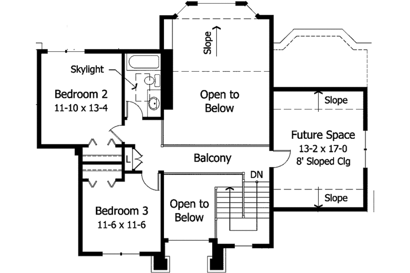 Home Plan - Floor Plan - Upper Floor for Country House Plan #51-837 - 3 bed, 2.5 bath