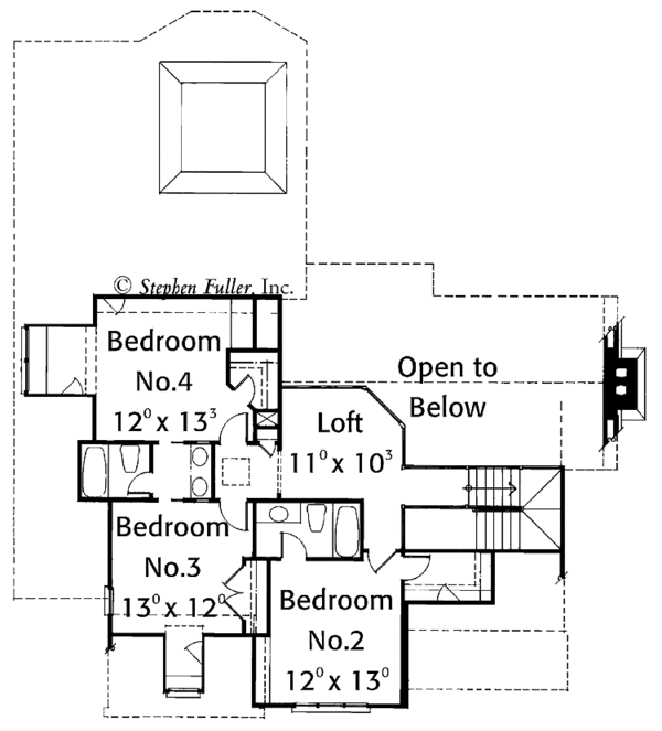 Home Plan - Tudor Floor Plan - Upper Floor Plan #429-364