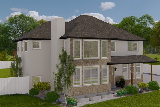 Exterior - Front Elevation 4 for Contemporary House Plan #1060-142 - 3 bed, 2.5 bath