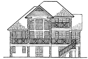 Exterior - Rear Elevation for Traditional House Plan #930-117 - 3 bed, 2 bath