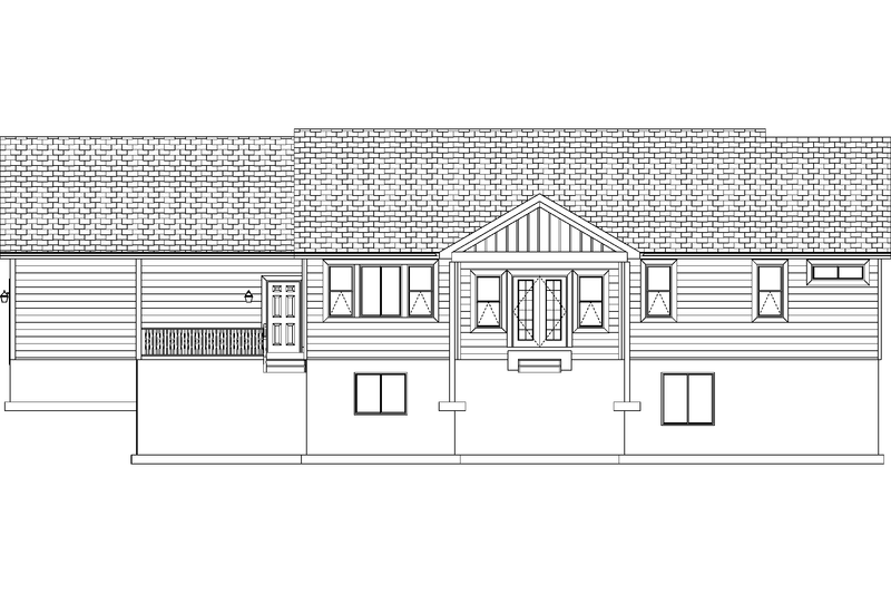 Architectural House Design - Exterior - Rear Elevation 1 for Craftsman House Plan #1060-458 - 3 bed, 2 bath