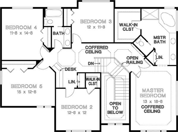 Home Plan - European Floor Plan - Upper Floor Plan #966-58