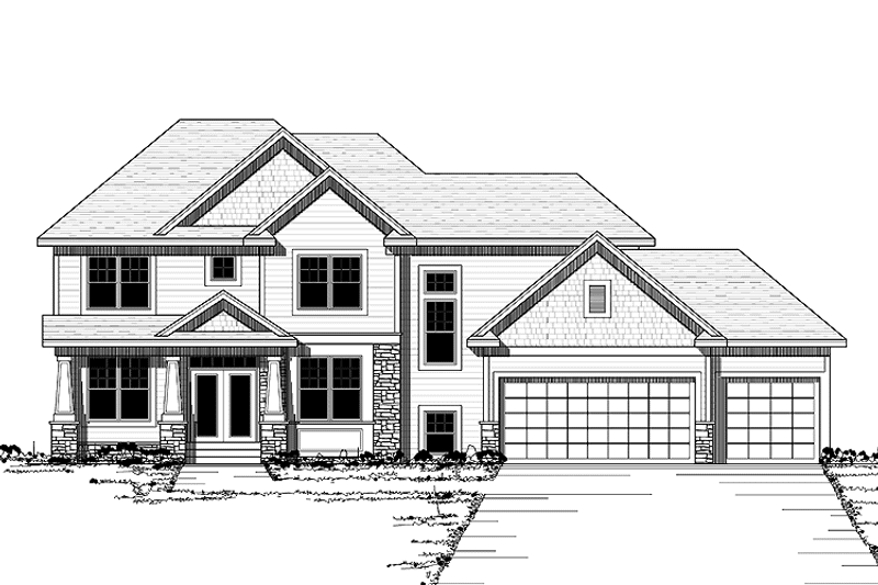 Architectural House Design - Exterior - Front Elevation 3 for European House Plan #51-634 - 4 bed, 2.5 bath