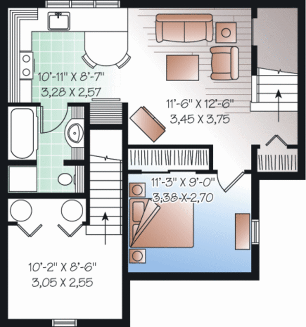 Architectural House Design - Country Floor Plan - Lower Floor Plan #23-2180