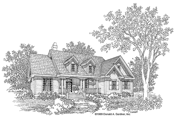 Exterior - Front Elevation 3 for Cottage House Plan #929-433 - 3 bed, 2 bath