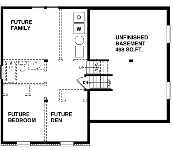 Architectural House Design - Craftsman Floor Plan - Lower Floor Plan #47-949