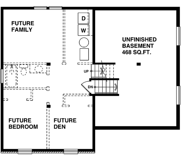 Craftsman Floor Plan - Lower Floor Plan #47-949