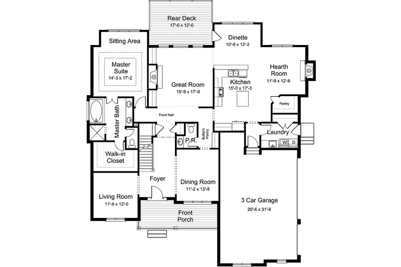 Architectural House Design - Floor Plan - Main Floor for European House Plan #994-25 - 5 bed, 4.5 bath