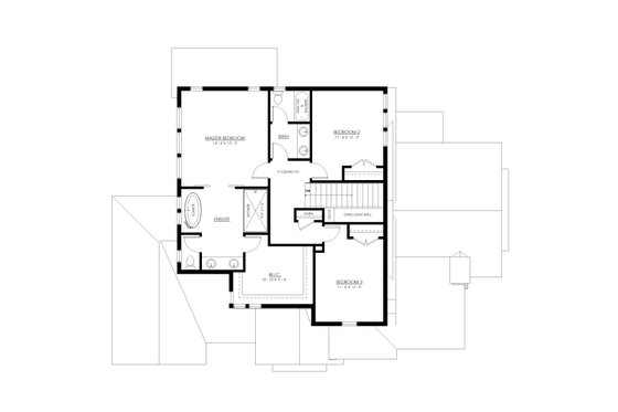 Floor Plan - Upper Floor for Farmhouse House Plan #1114-71 - 4 bed, 3.5 bath