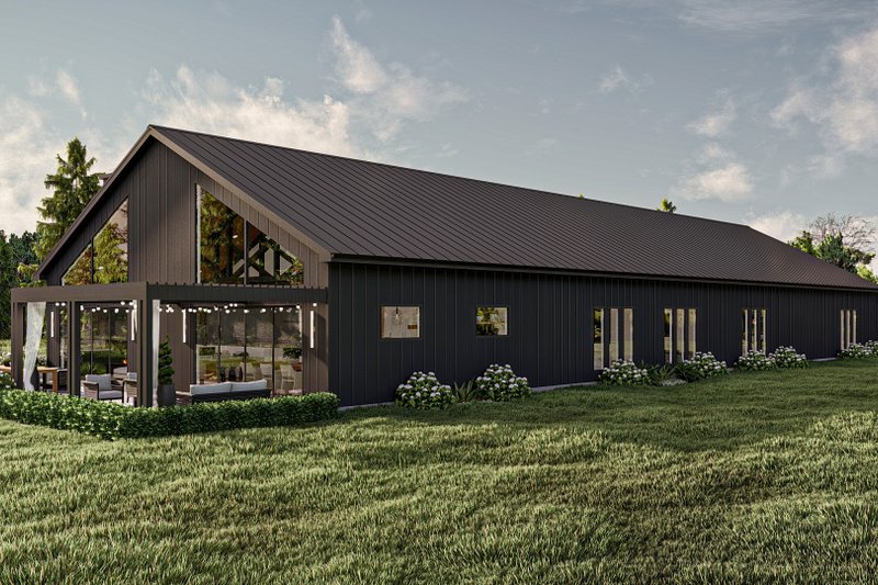 House Plan Design - Exterior - Rear Elevation for Barndominium House Plan #455-542 - 3 bed, 4.5 bath