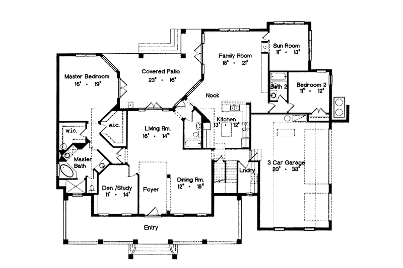 House Plan Design - Floor Plan - Main Floor for Country House Plan #417-735 - 4 bed, 5 bath