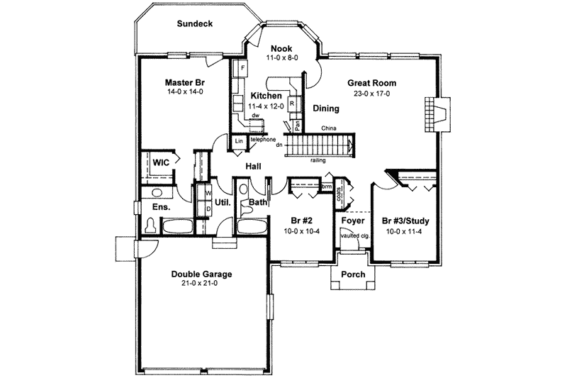 Home Plan - Floor Plan - Main Floor for Traditional House Plan #126-137 - 3 bed, 2 bath