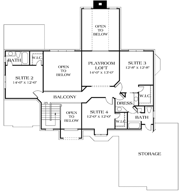 Home Plan - Traditional Floor Plan - Upper Floor Plan #453-163