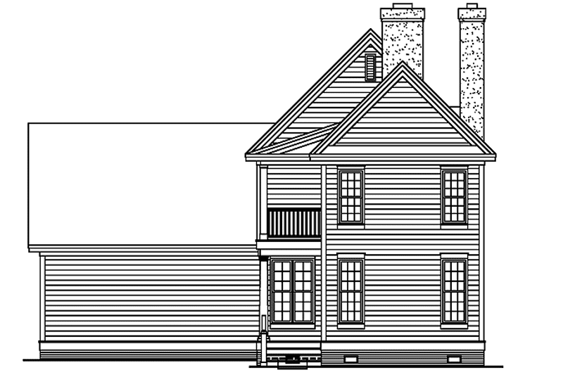 Home Plan - Exterior - Rear Elevation for Classical House Plan #929-643 - 3 bed, 2.5 bath