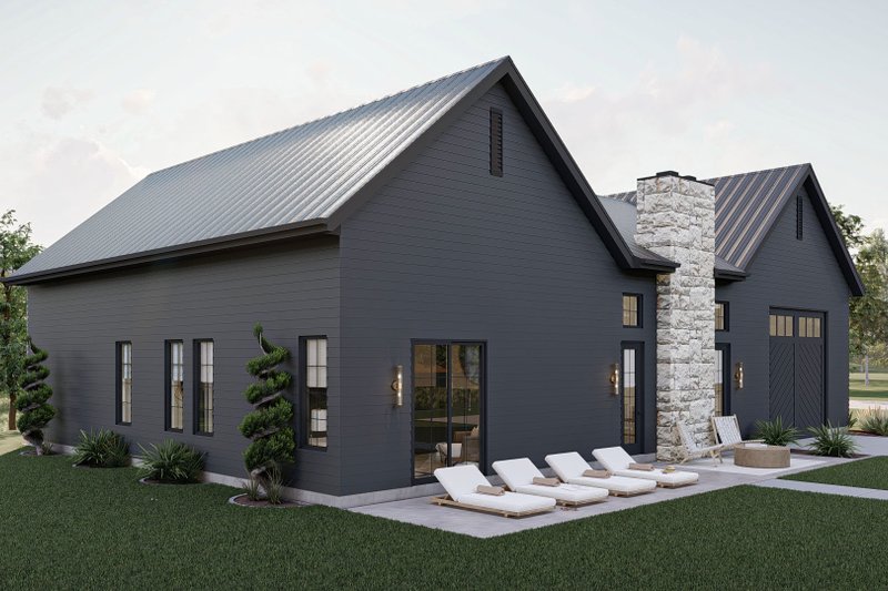 House Blueprint - Exterior - Rear Elevation for Barndominium House Plan #455-662 - 3 bed, 2 bath
