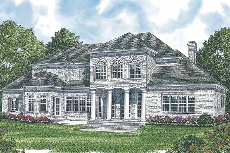 Dream House Plan - Exterior - Rear Elevation for Colonial House Plan #453-591 - 5 bed, 5.5 bath