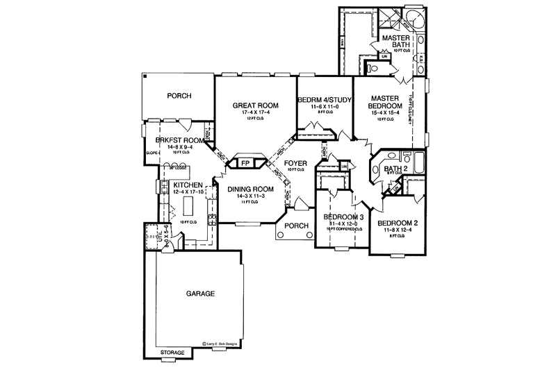 Dream House Plan - Floor Plan - Main Floor for Country House Plan #952-129 - 4 bed, 2 bath