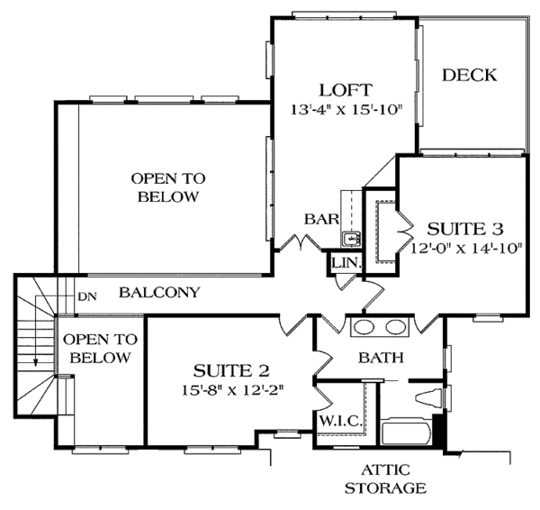 Dream House Plan - Craftsman Floor Plan - Upper Floor Plan #453-157